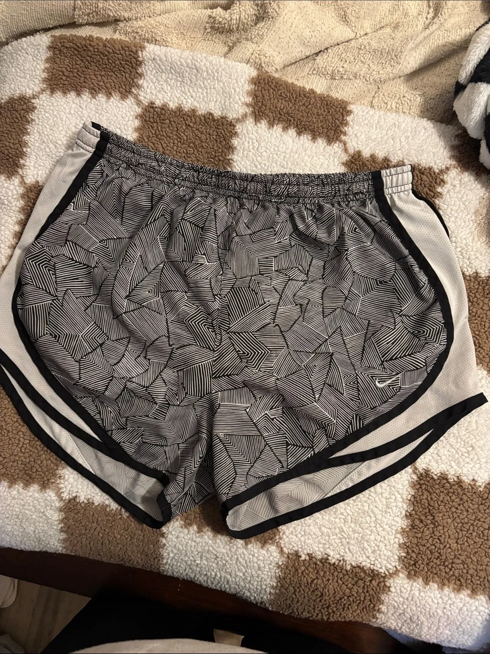 Nike Black and White Patterned Women’s Athletic Shorts